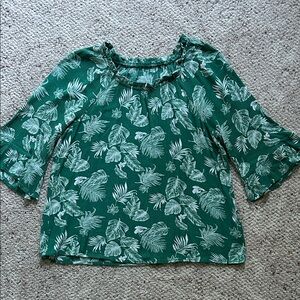 Green Floral Women's Top